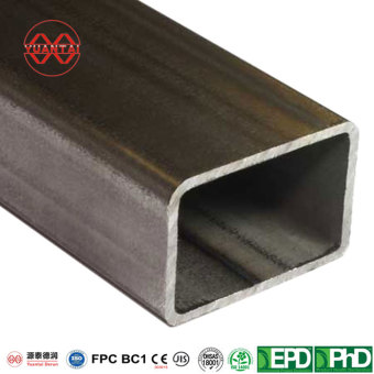 Tubo de acero rectangular para la estructura de la columna