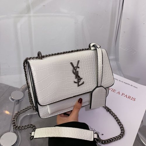 YSL style chain embossing satchel  fashion pu satchel  bags shoulder bags