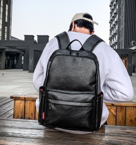 Trendy Simple style prime fashion  PU Backpack for men