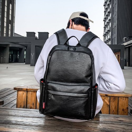 Trendy Simple style prime fashion PU Backpack for men