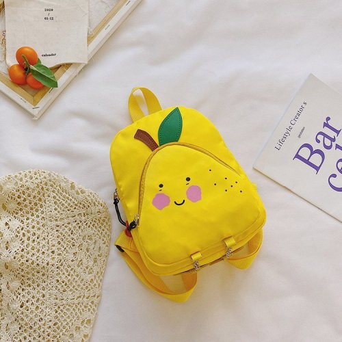 Wholesale Funny fruit pattern school bag for nursery school students kindergarten school bag pu bags
