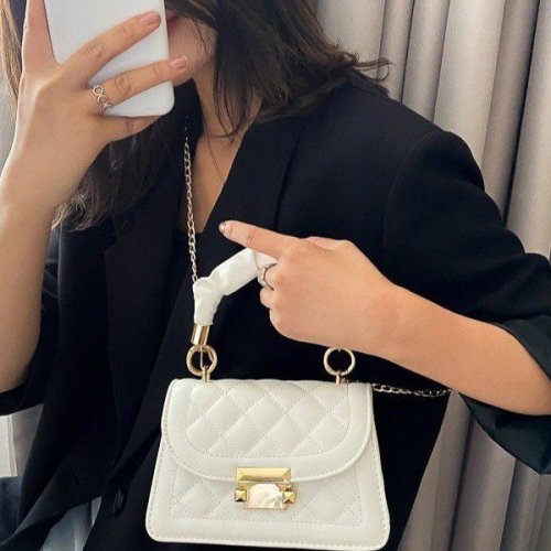 Custom fashion Women's mini square handbag with flap Totes bag