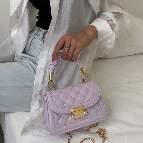 Custom fashion  Women's mini square handbag with flap Totes bag