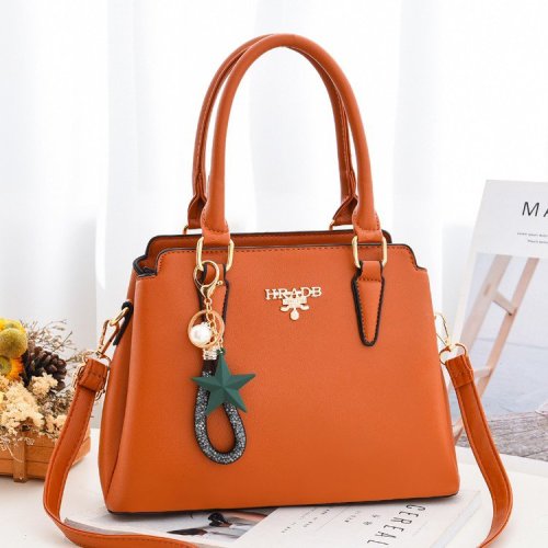 Latest trendy large capacity women's top handles totes bag with hang decorations