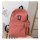 Pure color with bear pattern Waterproof canvas teen students school bag