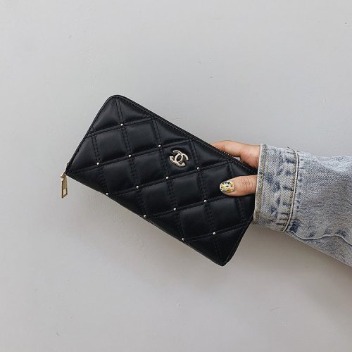Chanel Style Classic Matelasse Quilting Women's  Clutches Purse  Envelope Wallet
