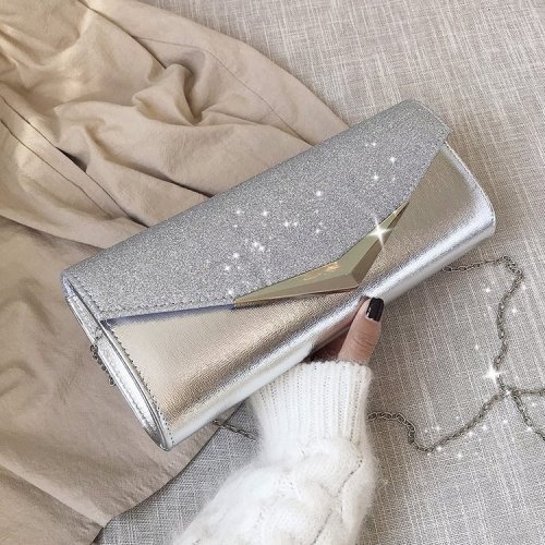 Front flap paillette ladies clutches sequins pochettes glitter evening bags