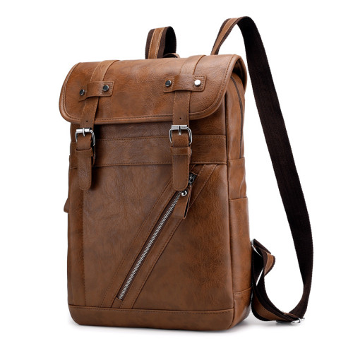 Men's fashion pu backpack bag waterproof large capacity multi-function backpack