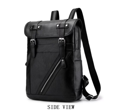 Men's fashion pu backpack bag waterproof large capacity multi-function backpack