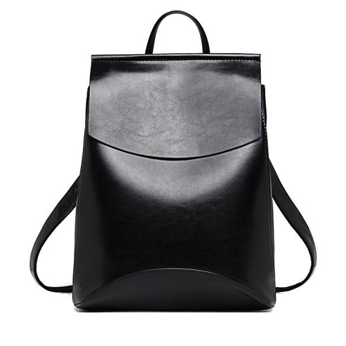 High Quality Youth Leather bag Teenager Black Backpacks