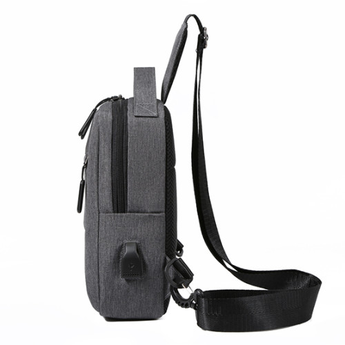 Custom logo USB bags crossbody bags shoulder chest bag for men