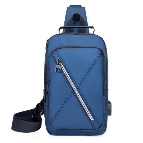 Wholesale business light weight usb men polyester chest crossbody bag