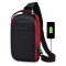 New breast bag single shoulder bag USB port multi function chest bag for men