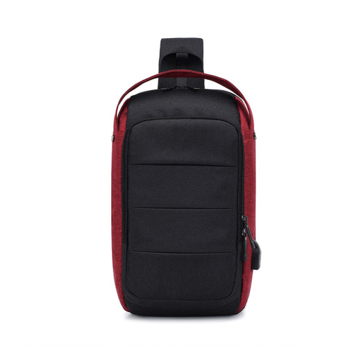 New breast bag single shoulder bag USB port multi function chest bag for men