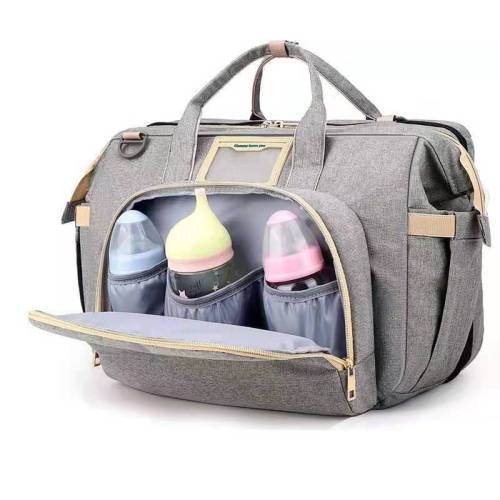 Custom logo fashion diaper bed bag large capacity bags 3 in 1 baby diaper bags mommy bags Travel nappy bags