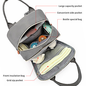 Fashionable diaper mommy bag watertproof and stain-repellent surface diaper Polyester  bags