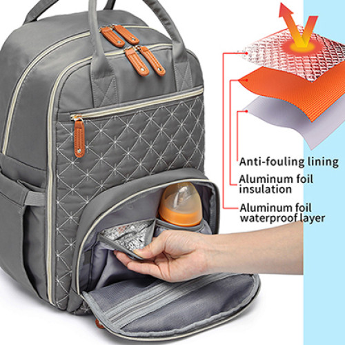 Fashionable diaper bag watertproof and stain-repellent surface diaper bag with changing station