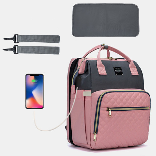 Newest shoulder mommy backpack multifunction large capacity oxford baby diaper bag with sleeping bed