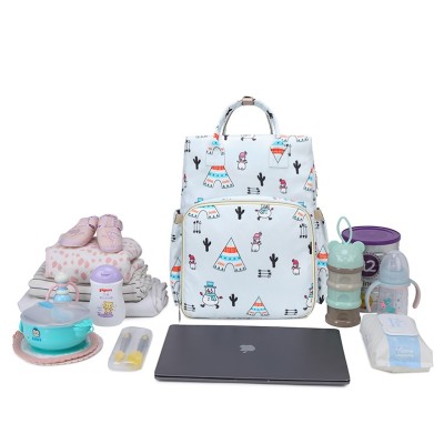 Baby bags luiertas 2021 portable outdoor changing printed unique nylon travel cloth baby diaper bags