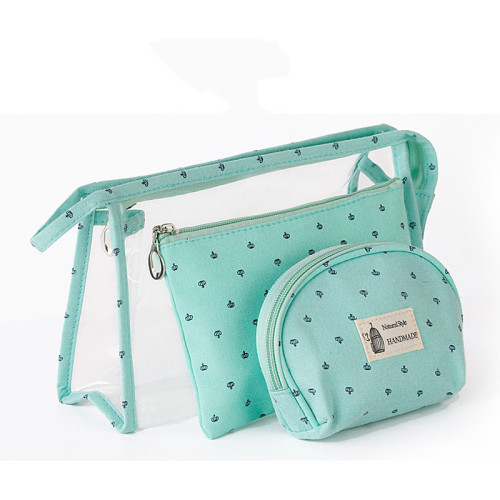 Hot small crown transparent PVC travel cosmetic bag 3pcs multi-functional waterproof toiletry bag