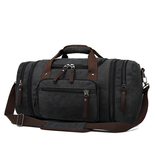 New high quality black canvas fabric outdoor sports bags for men travel Nylon bags outdoor bags Black bags waterproof bags