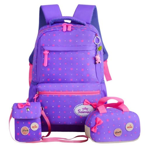 BSCI factory new cute design nylon material 3 in one kids school students backpack bags