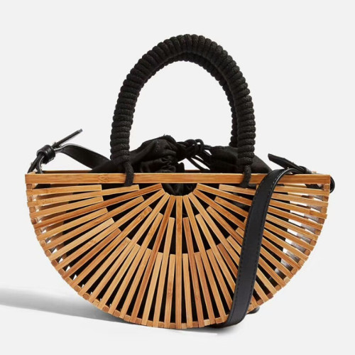 Amazon Ins hot sale semicircular bamboo bag lady handbag