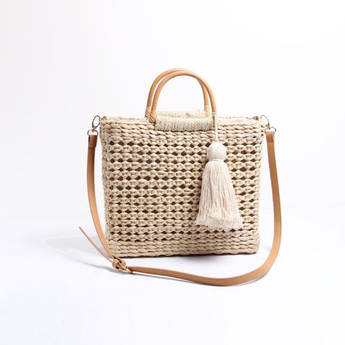 Winter woven straw hand bag simple design lady hand bag