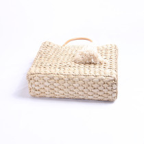 Winter woven straw hand bag simple design lady hand bag