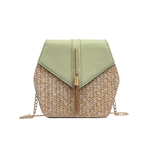 Fashion PU handbag straw summer beach bags for ladies