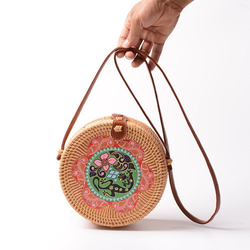 Fashion Bali new print handmade summer beach rattan bags