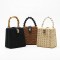 Small box beaded straw bags woven handmade shoulder rattan bag handle