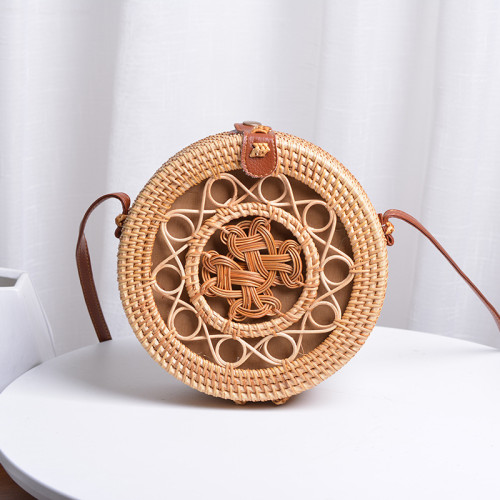 Summer sea rattan beach bag Bali natural round rattan bag