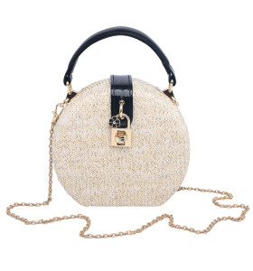 Wholesale handmade straw clutch bags for girls Lady's handbag Champagne Backpack straw bags