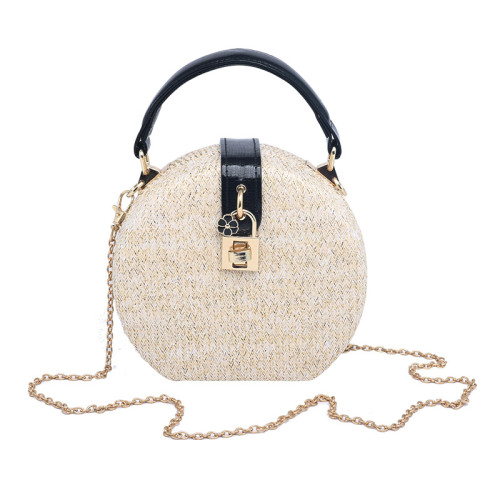 Wholesale handmade straw clutch bags for girls Lady's handbag Champagne Backpack straw bags