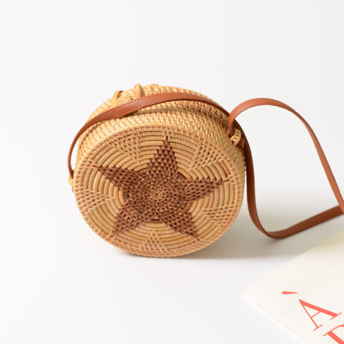 Bali beach rattan bags handmade natural round rattan bag