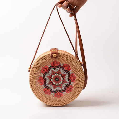 2021 new handmade rattan sling bag beach bags