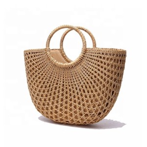 Handmade Vintage tote bag Natural Bali Straw Beach Bag for Women