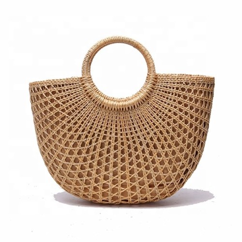 Handmade Vintage tote bag Natural Bali Straw Beach Bag for Women