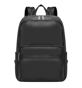 New arrival genuine leather black leisure men laptop genuine leather backpack school backpack