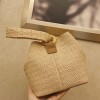 Ins fashion pom pom grass straw bags women crochet hand bag for straw