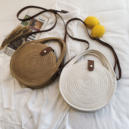 Ins hot summer beach handmade straw bag round beach bag