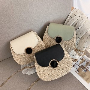 New fashion lady handbag with PU bags  and chain small straw crossbody bags