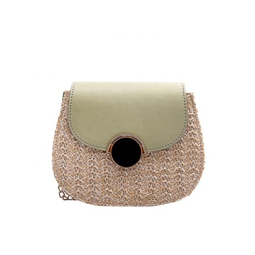 New fashion lady handbag with PU bags and chain small straw crossbody bags