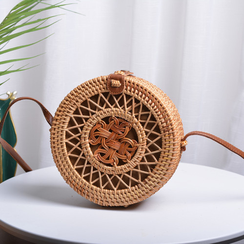 New design custom beach rattan bag wholesale straw rattan bag