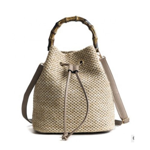 Ins summer fashion women straw leather tote bag crossbody bag handmade