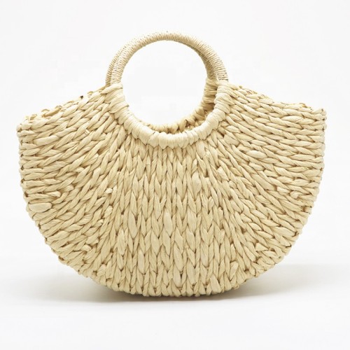 2021 summer woven paper straw beach bags handmade lady crochet handbag