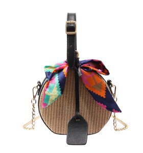 Handwoven Round Straw Bag Crossbody shoulder bag Summer Beach Bags