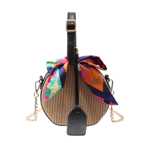 Handwoven Round Straw Bag Crossbody shoulder bag Summer Beach Bags