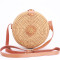 Custom Genuine leather strap summer rattan bali bags
